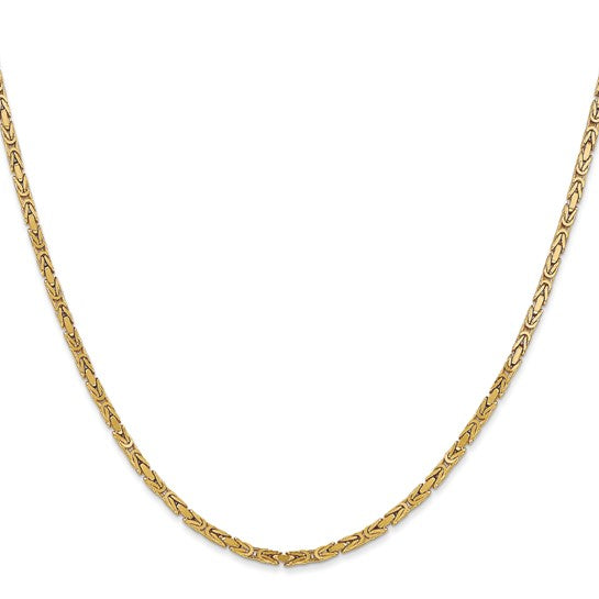10K Yellow Gold 2mm Byzantine Chain
