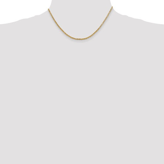 10K Yellow Gold 2mm Byzantine Chain