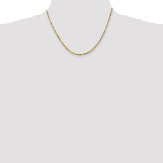 10K Yellow Gold 2mm Byzantine Chain