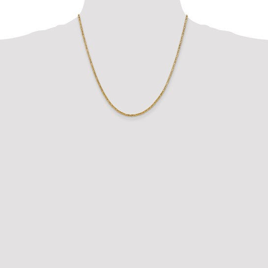 10K Yellow Gold 2mm Byzantine Chain