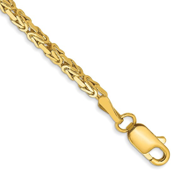 10K Yellow Gold 2mm Byzantine Chain