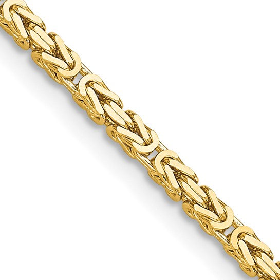 10K Yellow Gold 2mm Byzantine Chain