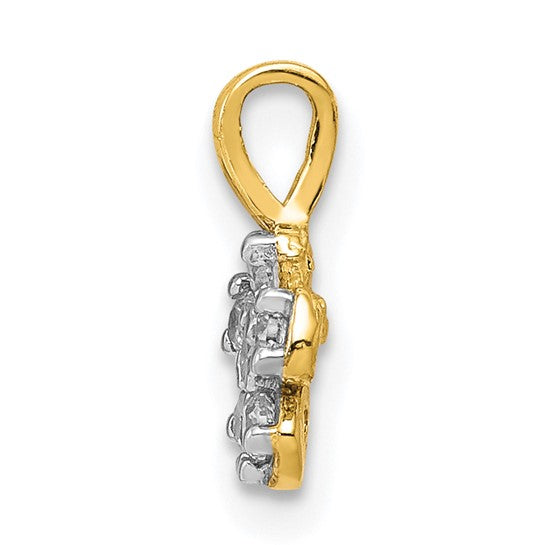 10K Small CZ Flower Charm