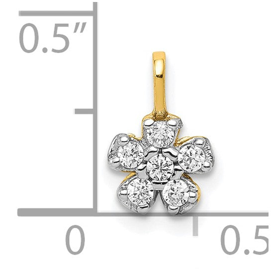 10K Small CZ Flower Charm