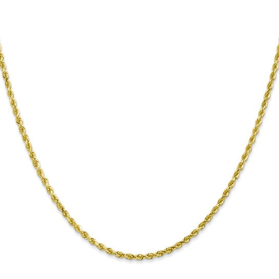 10K Yellow Gold 2mm Diamond-cut Rope Chain