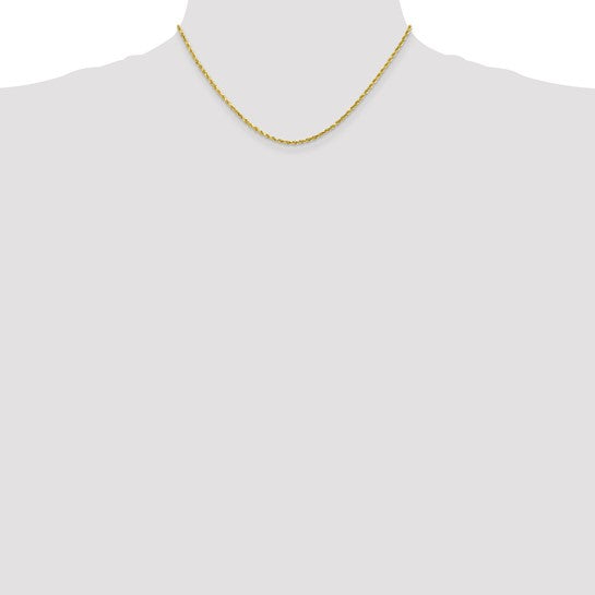 10K Yellow Gold 2mm Diamond-cut Rope Chain