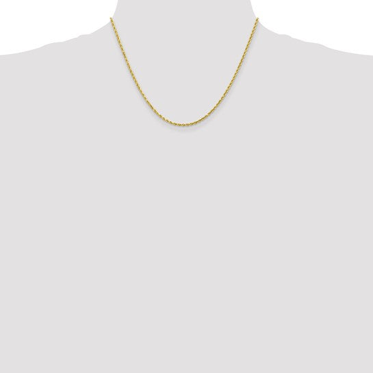 10K Yellow Gold 2mm Diamond-cut Rope Chain