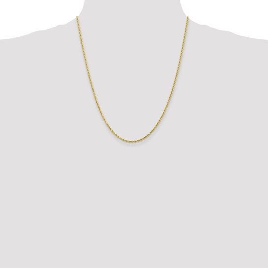 10K Yellow Gold 2mm Diamond-cut Rope Chain