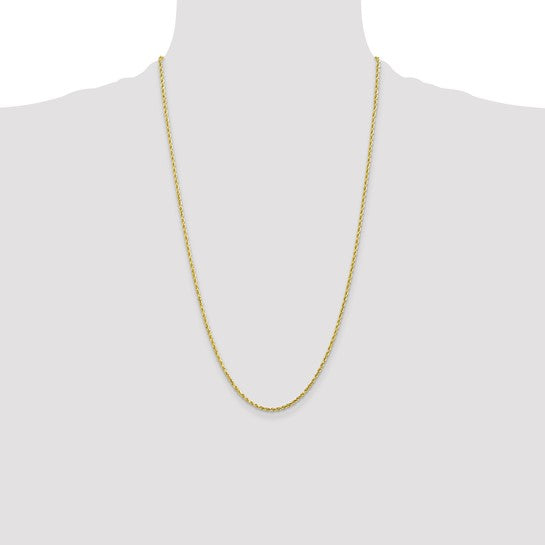 10K Yellow Gold 2mm Diamond-cut Rope Chain