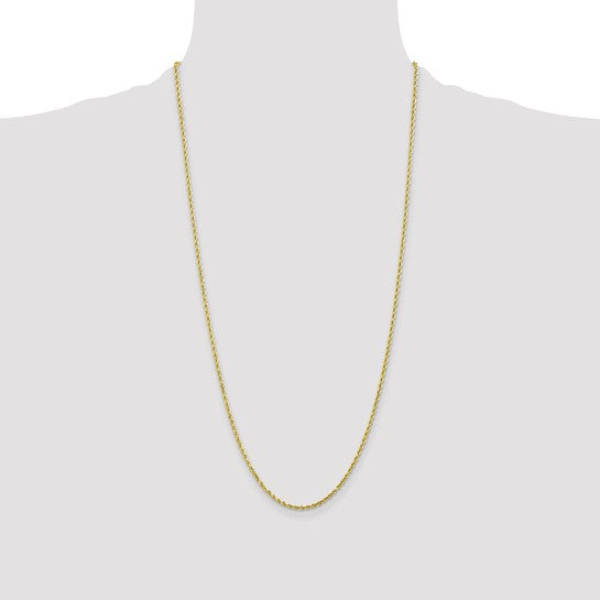 10K Yellow Gold 2mm Diamond-cut Rope Chain