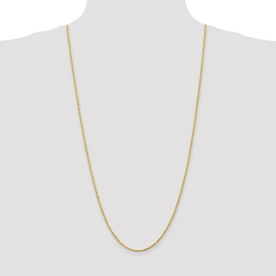 10K Yellow Gold 2mm Diamond-cut Rope Chain