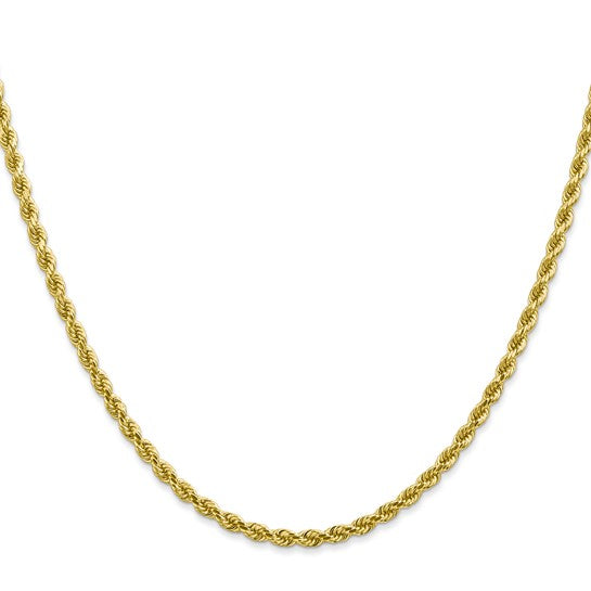 10K Yellow Gold 2.75mm Diamond-cut Solid Rope Chain