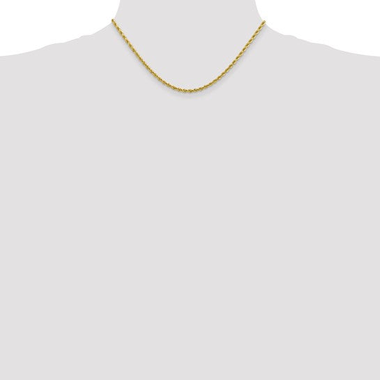 10K Yellow Gold 2.75mm Diamond-cut Solid Rope Chain