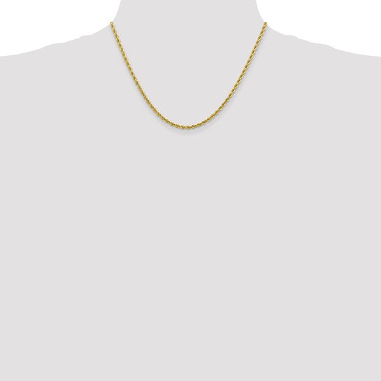 10K Yellow Gold 2.75mm Diamond-cut Solid Rope Chain