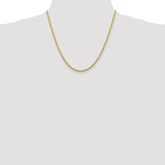 10K Yellow Gold 2.75mm Diamond-cut Solid Rope Chain
