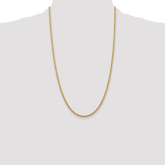 10K Yellow Gold 2.75mm Diamond-cut Solid Rope Chain
