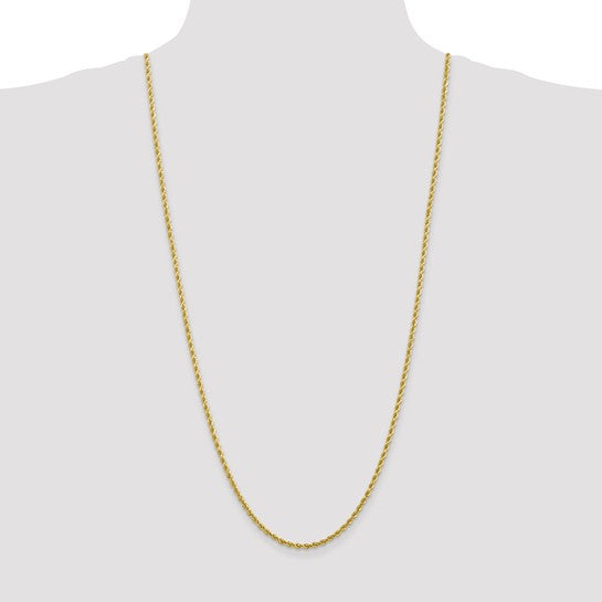10K Yellow Gold 2.75mm Diamond-cut Solid Rope Chain