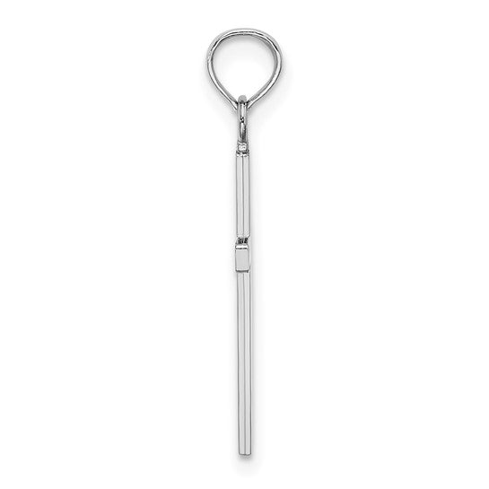 10k White Gold 3-D Cross Pendant