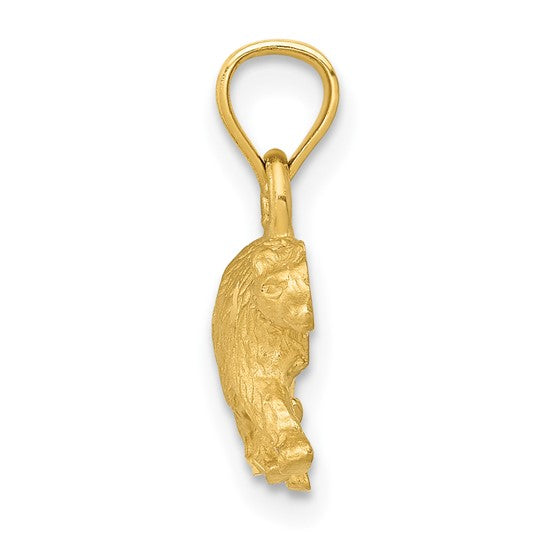 10K Yellow Diamond-Cut Bear Charm