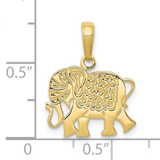 10K Textured Elephant Charms