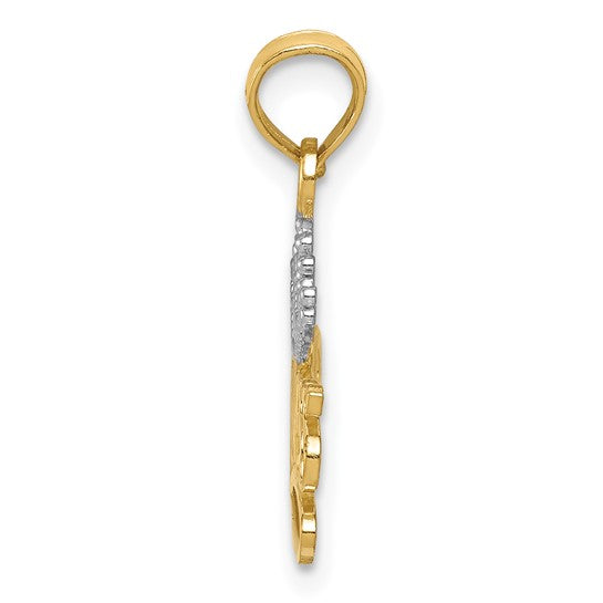 10k Yellow Gold PRINCESS w/ White Gold Crown Charm