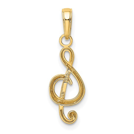 10K Treble Clef Charm