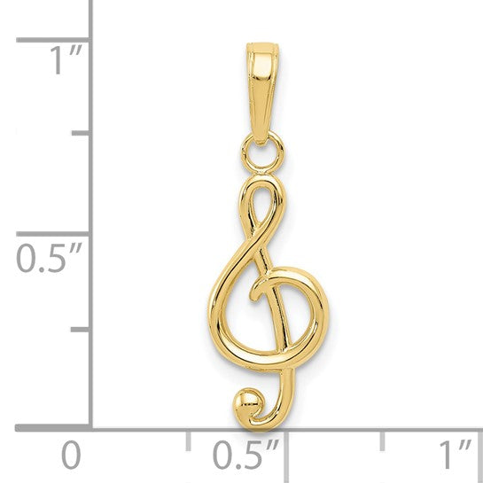 10K Treble Clef Charm