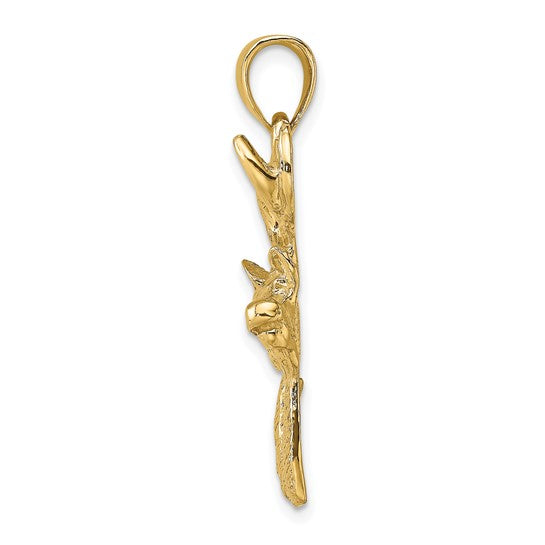 10K Yellow Deer Head Profile Charm