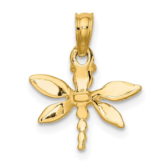 10K 2-D Mini Dragonfly Charm