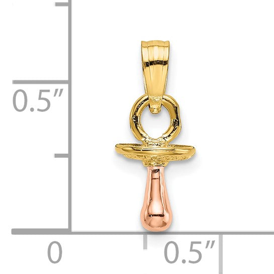 10K Two-Toned 3D Pacifier Charm
