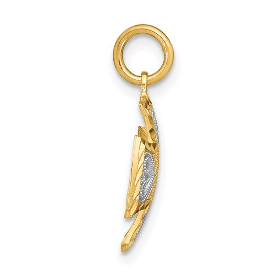 10K Yellow Gold With Hearts & D/C Maltese Cross Charm