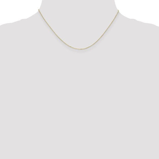 10K Yellow Gold .8mm Dia-Cut Cable Chain