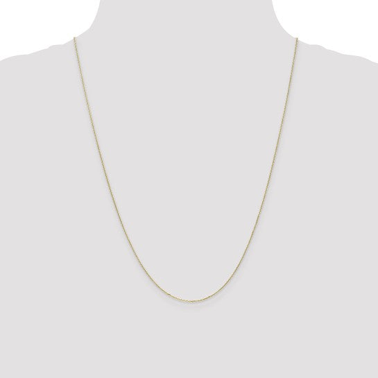 10K Yellow Gold .8mm Dia-Cut Cable Chain