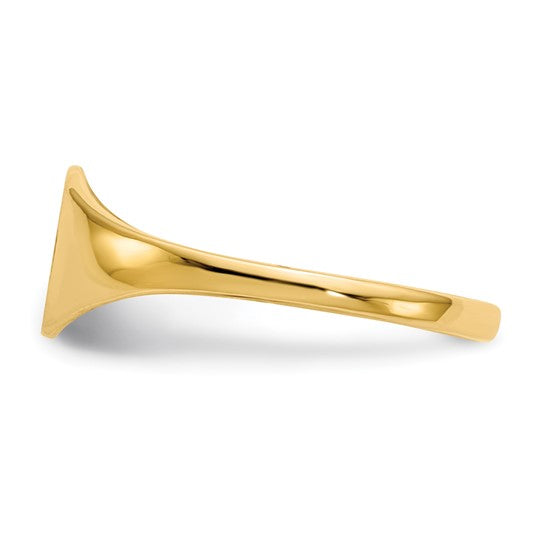 10K Yellow Gold Closed Back Signet Ring