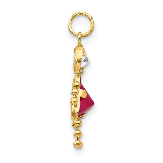 10K Yellow July Girl Birthstone Charm