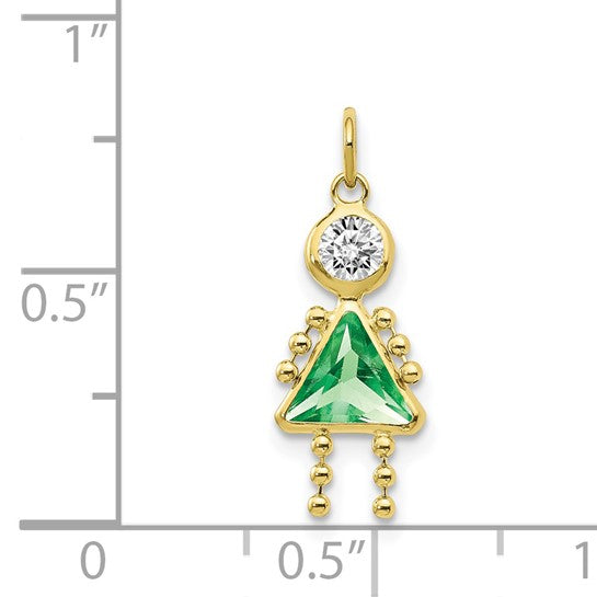 10K Yellow August Girl Birthstone Charm