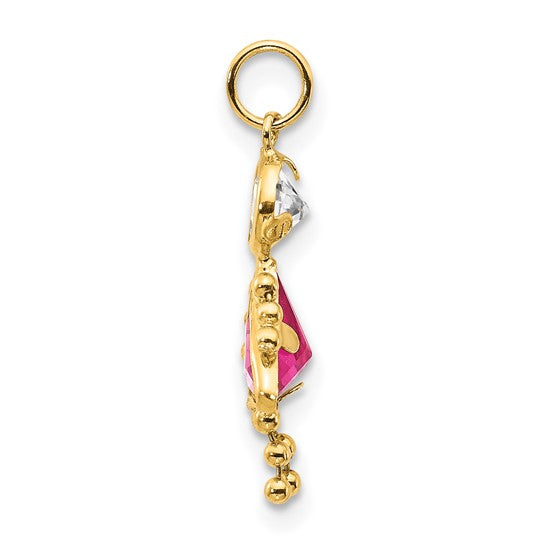 10K October Girl Birthstone Charm