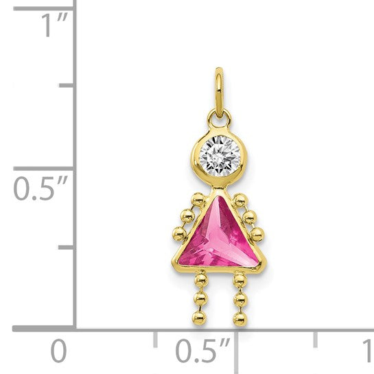 10K October Girl Birthstone Charm
