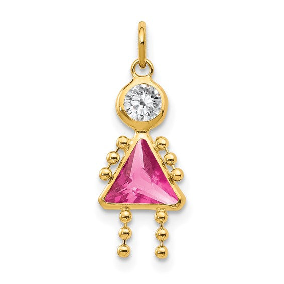 10K October Girl Birthstone Charm