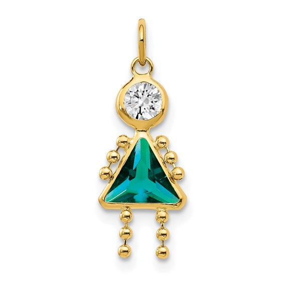 10K Yellow December Girl Birthstone Charm