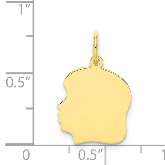 10K Yellow Plain Gril Head Charm