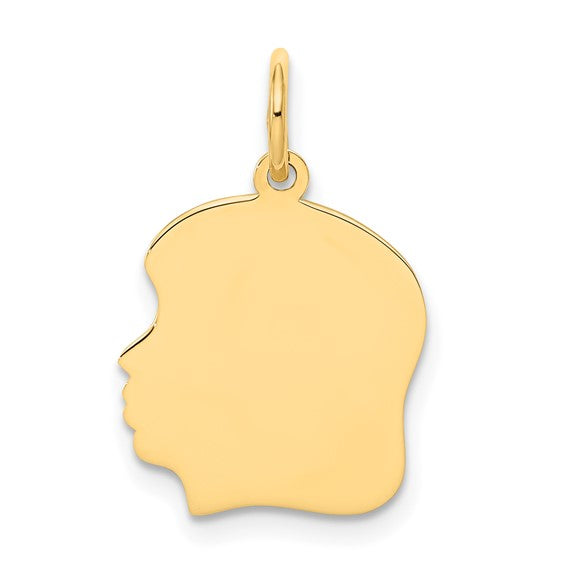 10K Yellow Plain Gril Head Charm