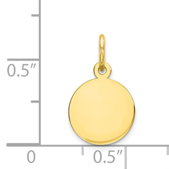 10K Yellow Circular Disc Charm