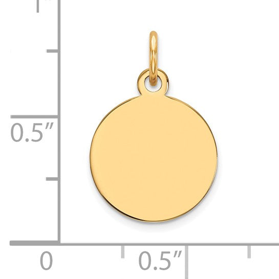 10K Yellow Plain Circular Disc Charm