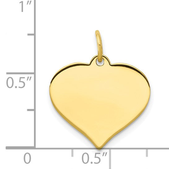 10K Plain Heart Disc Charm