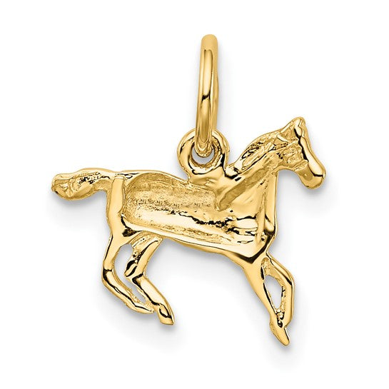 10K Yellow Polished Horse Charm