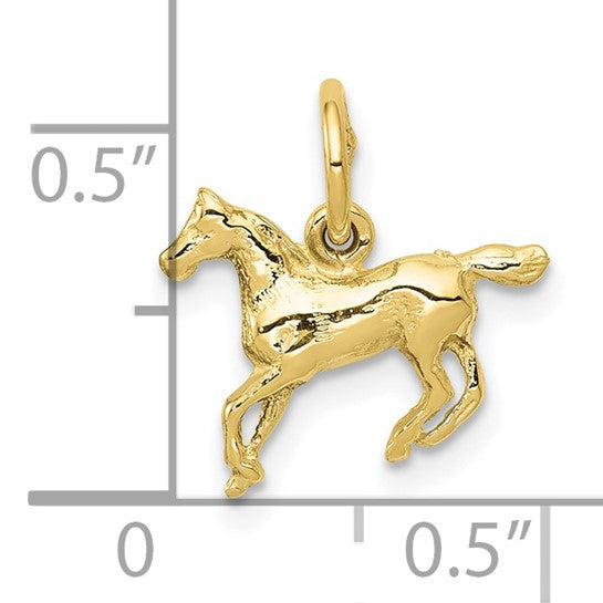 10K Yellow Polished Horse Charm