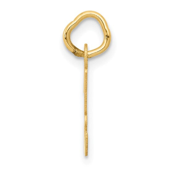 10K Small Script Letter H Charm