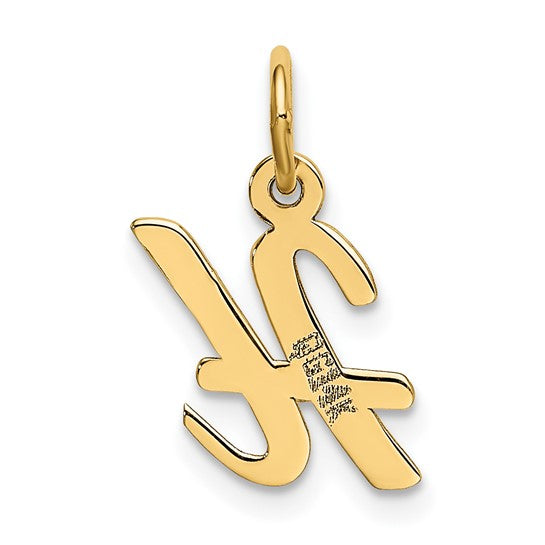 10K Small Script Letter H Charm