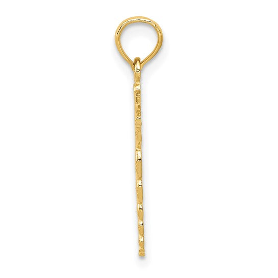 14K Caduceus Charm